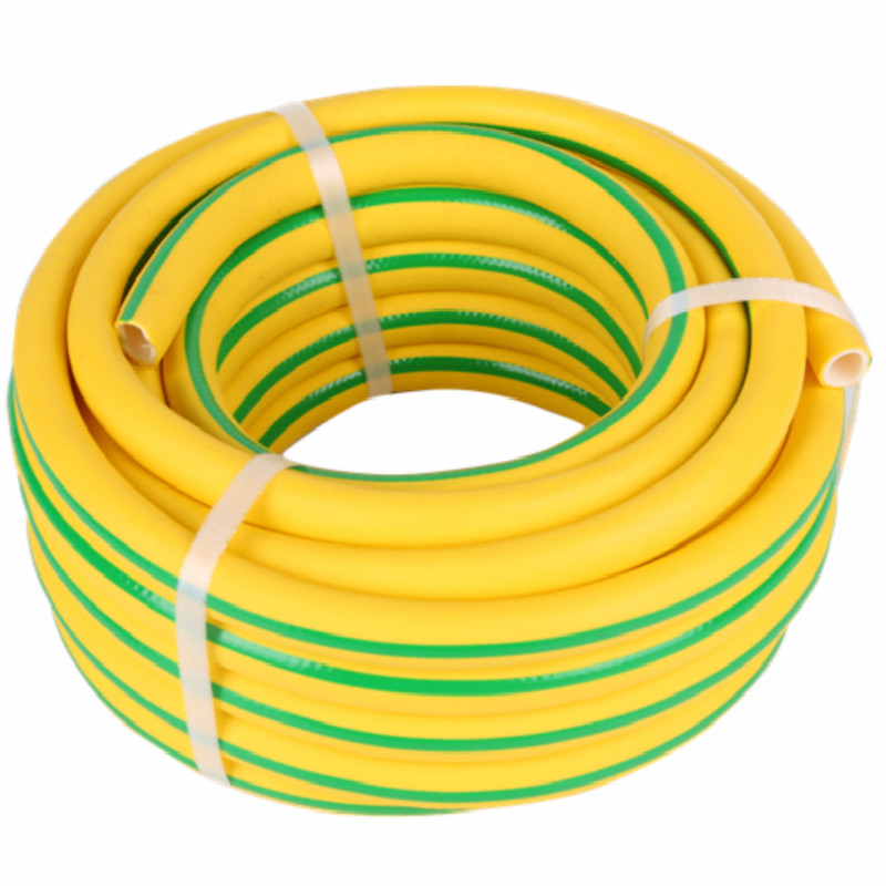 3-lager gul färg med grön stråle superflex pvc vatten slang